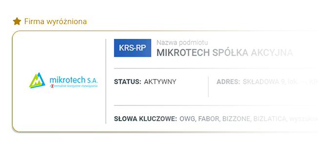 Co zyskasz korzystając z usługi Firma Wyróżniona w wyszukiwarce owg.pl